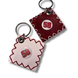 Portachiavi quadrato rosso Fondazione Marco Simoncelli